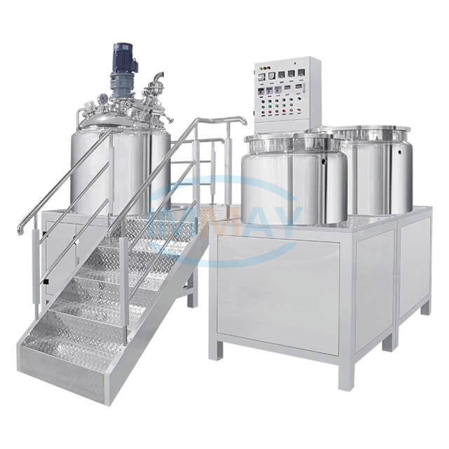 Máquina de fabricación de loción de champú de 1000L, equipo de mezcla de homogeneizador de vacío de crema farmacéutica cosmética Industrial